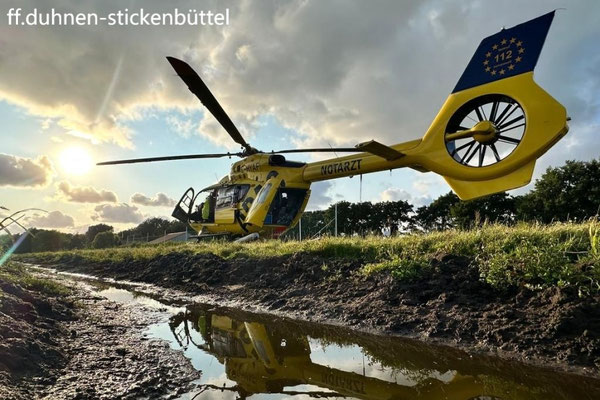 Die Maschine war weit vor uns auf der Insel eingetroffen © FF-Duhnen-Stickenbüttel