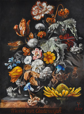 "Living Craft 2 - Maria van Oosterwijck", 2014; oilpaint on canvas, 80 x 60 cm, (31.5 x 23.6 inch).