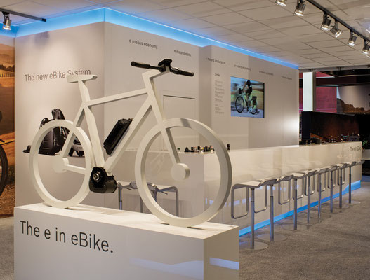 Messe-Architektur für BOSCH eBike Systems auf der EuroBike 2012 in Friedrichshafen. Foto: Werner Huthmacher