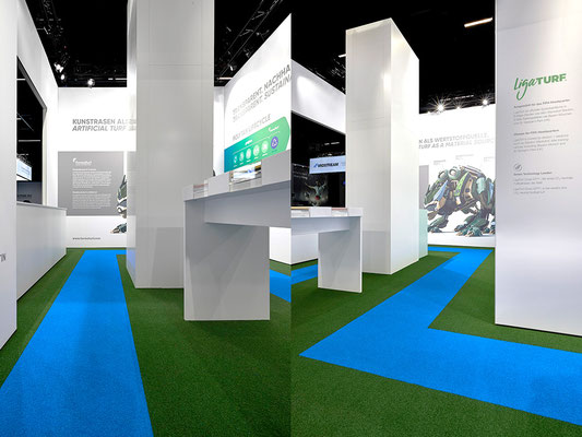 Messe-Architektur für Polytan auf der FSB 2021, Foto: Sandra Schuck