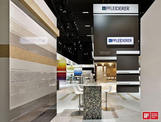 Messe-Architektur für Pfleiderer auf der BAU 2015. Foto: Andreas Keller
