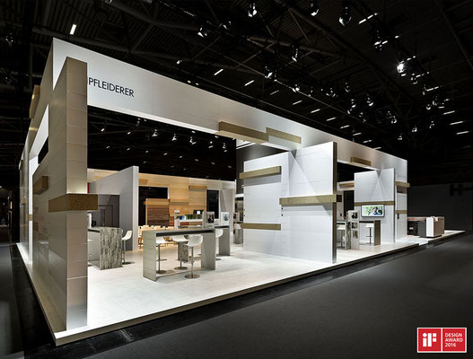 Messe-Architektur für Pfleiderer auf der BAU 2015. Foto: Andreas Keller