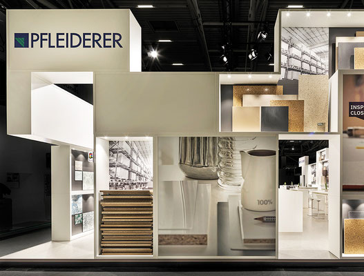 Messe-Architektur für Pfleiderer auf der BAU 2017, Foto: A. Keller