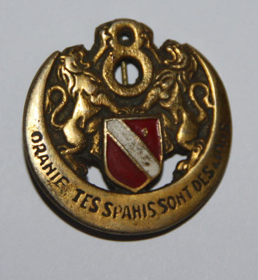  insigne 8° spahis  algérien fabrication local ( moulage ) .prix : 45 euros 