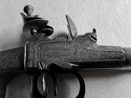 pistolet silex double canons  Gallas London