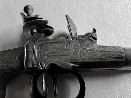 pistolet à silex CH Gallas vue du pontet 