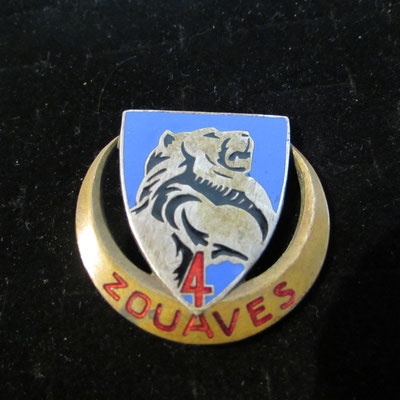 nsigne  4 ° zouaves .drago Paris H 132.prix : 12 euros