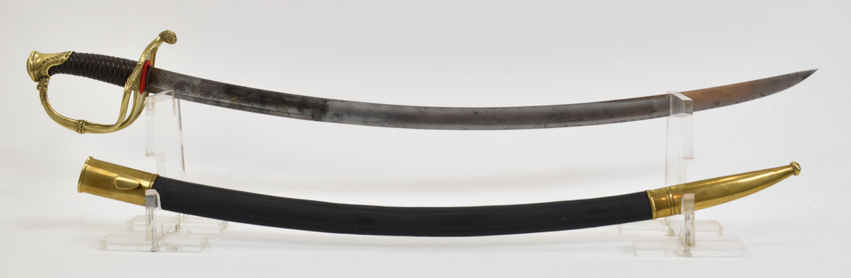 sabre officier infanterie modèle  1821 foureau cuir noire 