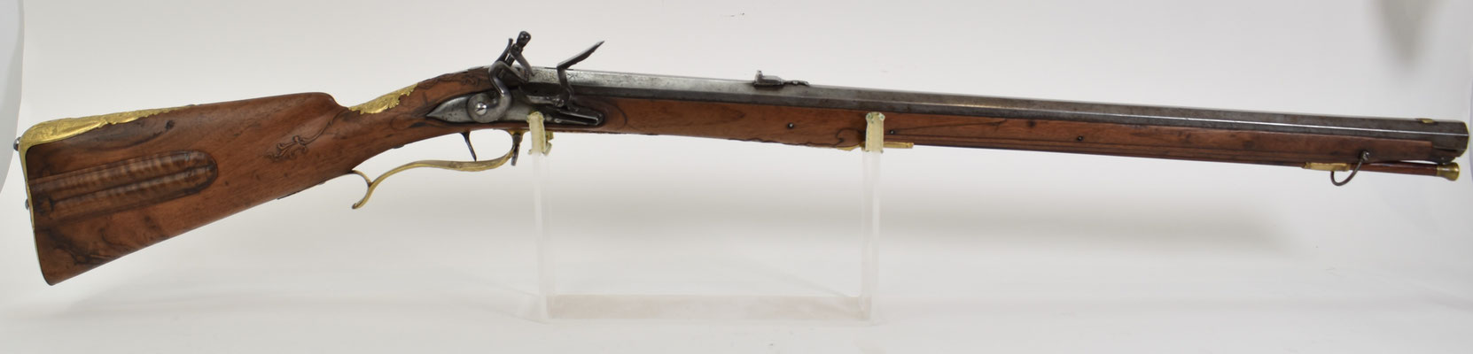 carabine de chasse autrichienne XVIIIème à silex vue d 'ensemble 