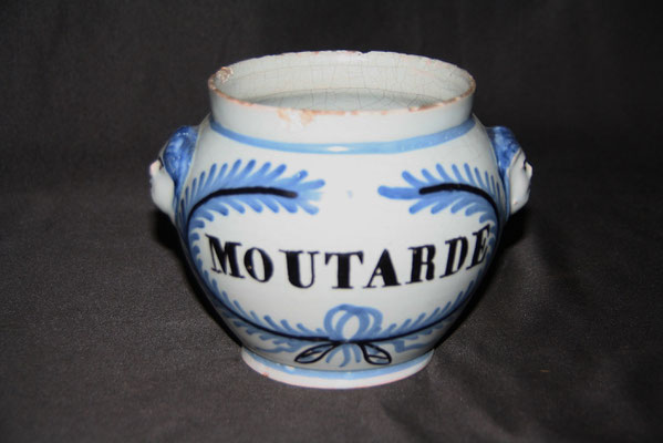 pot de moudarde en faience de dijon fin 18 éme 
