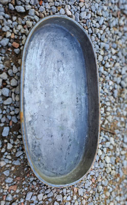 plat ovale  à four en cuivre ancien