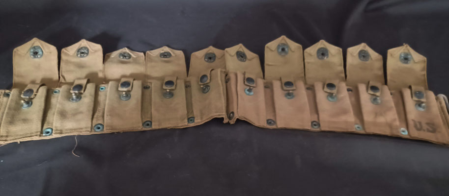 Ceinturon cartouchière US GARAND M-1 WW2 en trés bon état 