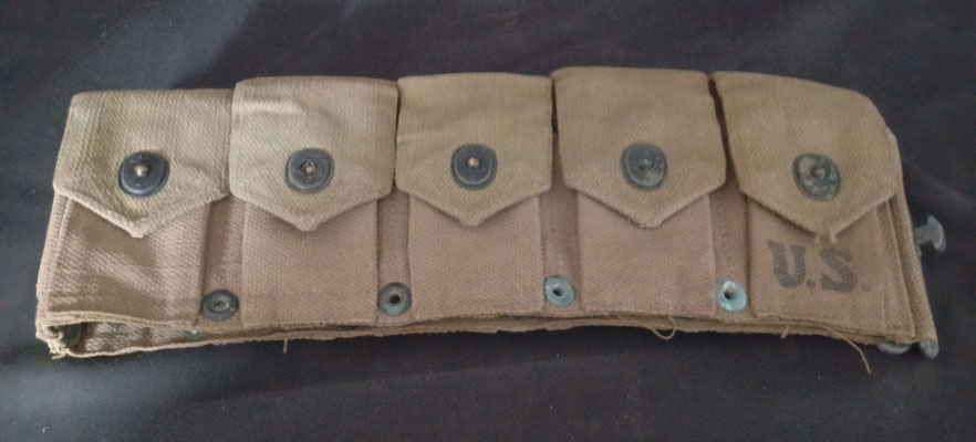 Ceinturon cartouchière US GARAND M-1 WW2 en toile tissé 