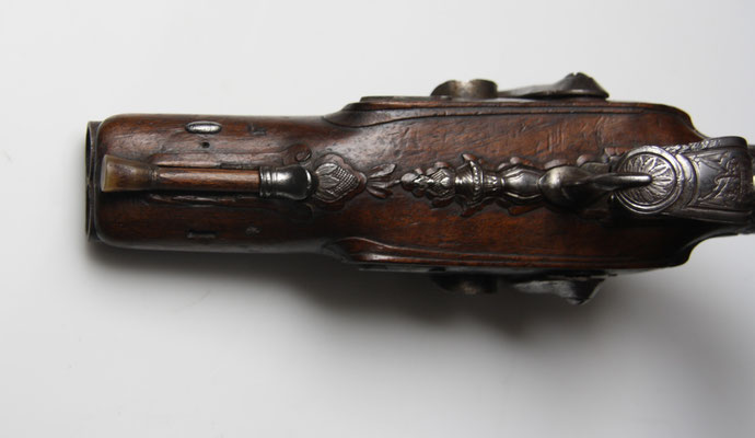 pistolet percussion double canon poudre noire 