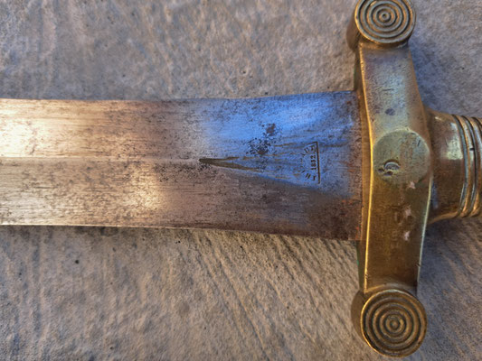 glaive d 'infanterie  modèle 1831 details marquages de la lame 