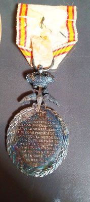 médaille de la paz revers 