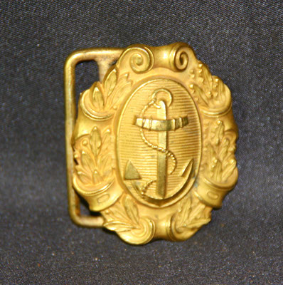 boucle de ceinturon d'officier de marine avec belle dorure 