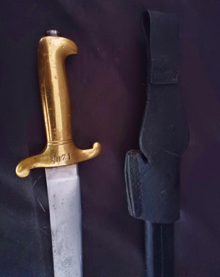 glaive modéle 1843 italie details de la lame et du porte fourreau 