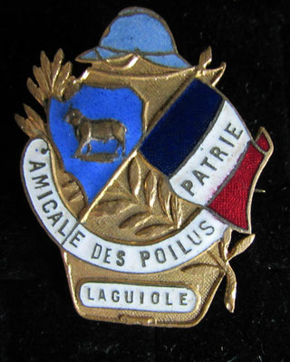insigne  amicale des poilus de Laguiole .prix 45 euros