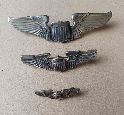 brevet pilote usaaf ww2  vue de l ensemble des trois 