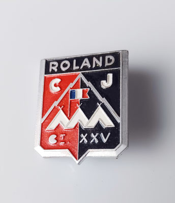 insigne chantiers jeunesse et montagne Roland groupement XXV  dos lisse sans fabricant .prix :65 euros