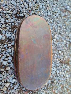 plat ovale  à four en cuivre ancien