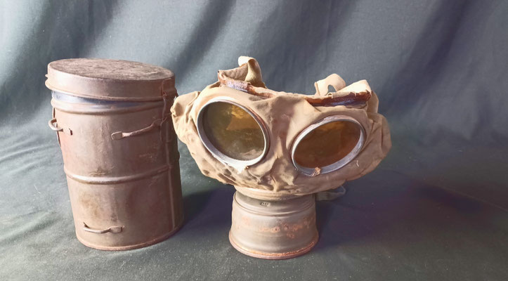 masque à gaz allemand ww1 lederschutzmaske modèle 1917 complet 
