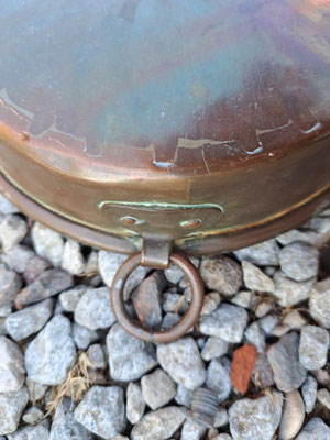plat ovale  à four en cuivre ancien