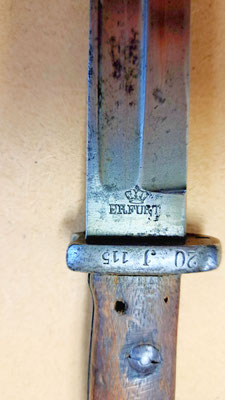 baïonnette mauser 1884-98 1er type 2ème version 