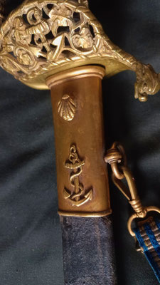 sabre d'officier de marine 1837 chappe avec coquille saint jacques 