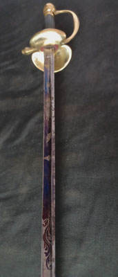 épéé d'officier de sapeur pompiers modéle 1816  lame gravé et bleuie 