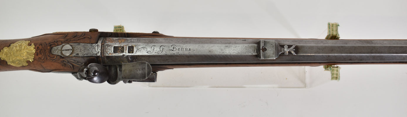 carabine de chasse autrichienne XVIIIème à silex vue du canon 