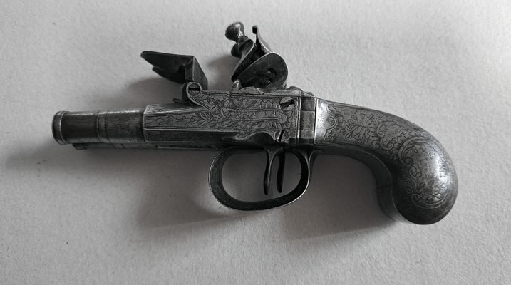 pistolet silex double canons  Gallas London