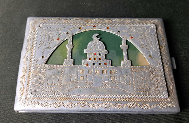 étui à cigarettes en aluminium souvenir afrique du nord 