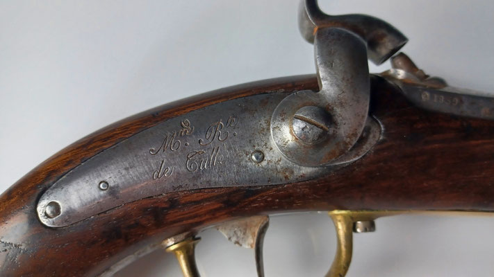 pistolet de marine mle 1837 platine marquée manufacture Royzale de tulle 
