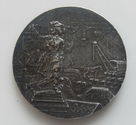 médaille en argent  chargement déchargement des wagons sur les voies ferrées Dunkerque ,par Jp Legastelois.36 gr ,40 mm .prix 55 euros 