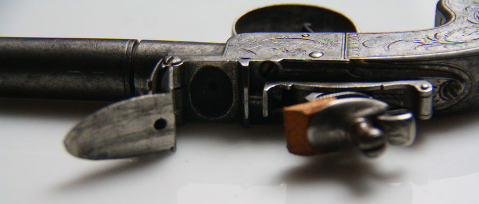 pistolet de voyage  à silex à balle forcée london