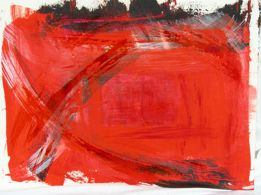 rote Schwingung |  30 x 40  |  Öl u. Tusche auf Karton |  2012