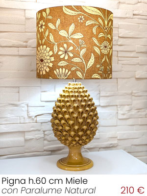 Lume lampada da Tavolo Miele h.60 cm con paralume fantasia 