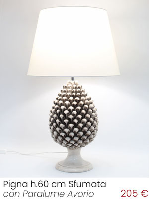Lampada da tavolo Lume Pigna H.60 cm finitura Sfumata con Paralume Avorio, acquista online