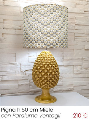 Lume lampada da Tavolo Miele h.60 cm con paralume fantasia 