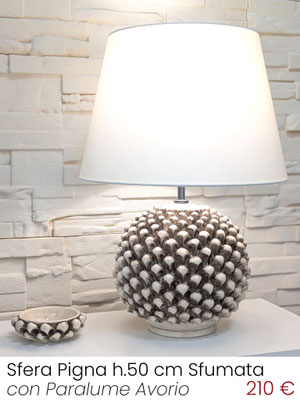 Lampada da tavolo Lume Sfera Pigna H.50 cm finitura Sfumata con Paralume Avorio, acquista online