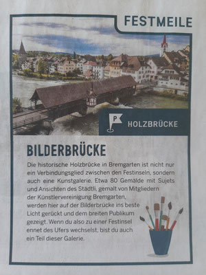 Festzeitung "Bilderbrücke" auf der Holzbrücke in Bremgarten Aargau