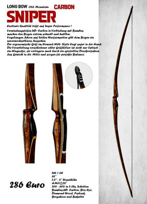 Longbow Sniper Birdseye mit Vogelaugenahorn, 68"