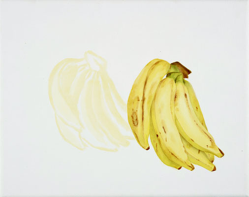 bananas, oil on canvas, 24 x 30 cm