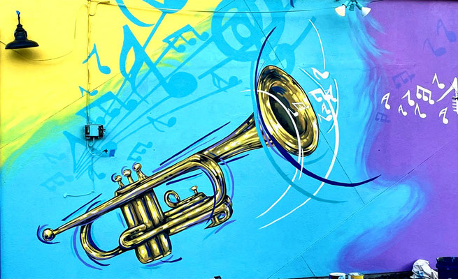 Trumpet Mural Jazz Festival Mardi Gras New Orleans Nola Louisiana