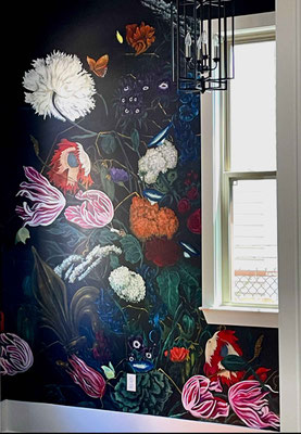 Garden District Foyer Mural Victorian Flowers New Orleans Louisiana