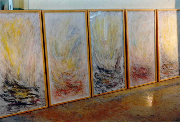 Pedro Meier: "Arthur Rimbaud - Fussmarsch über den St. Gotthard", fünfteilige Arbeit. Kunsthaus Zofingen Solo-Ausstellung »Zwischenwelten«, 1997, Ankauf: Cantrade Privatbank Zürich, heute UBS Art Collection. Lesung Gerhard Meier – Lexikon SIKART Zürich