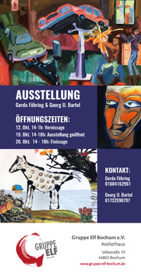 Ausstellungsflyer Gerda Föhring & Georg u.Bartel