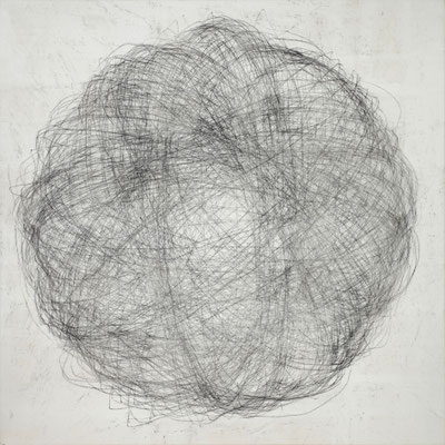 Vernetzung IV Monotypie auf Leinwand, 140 x 140, cm 2013